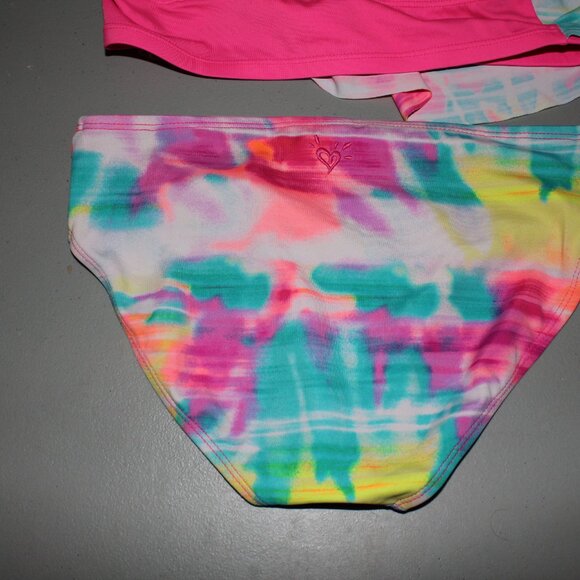Multi Color Flamingo 2 Pcs Justice Bikini Swimsuit Size 14 - Picture 7 of 10